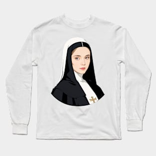 Illustration of a Young Catholic Nun Long Sleeve T-Shirt